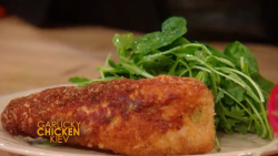 Rachael Ray’s Garlicky Chicken Kiev with Herb Salad recipe on The Rachael Ray show