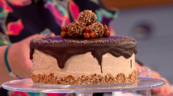 Ugne sugar and gluten free lavender chocolate and hazelnut cake on The Great British Bake Off: A ...