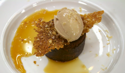 Daren baked chocolate mousse with hazelnuts ice cream on MasterChef: The Professionals