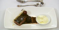 Mark’s dark chocolate marquise dessert on MasterChef: The Professionals