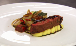 Jamie’s blade of beef with onion and beef sauce MasterChef: The Professionals
