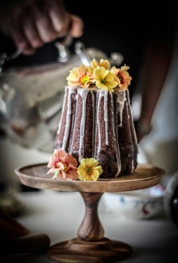 This Blood Orange Chocolate cake with Cacao Nibs looks great for a Christmas pud