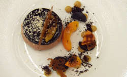 Nick’s chocolate delice with chocolate sponge and chocolate mousse on MasterChef: The Prof ...