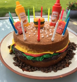 Ed Balls burger cake on The One Show