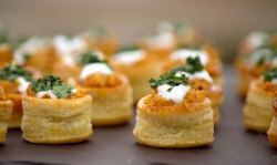 Samantha Cameron’s Cornish crab and shrimp curry canapes on The Great Sport Relief Bake Off