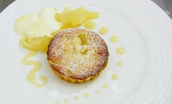 Julie’s pear and almond tart dessert on MasterChef