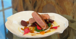 James Martin’s duck breasts with beetroot, apple and braised red cabbage on Saturday Kitchen