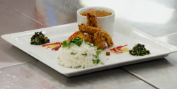 Katie’s chicken katsu curry with coconut rice on MasterChef