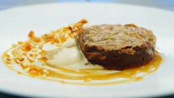 Fran’s chocolate carmel brownie on masterChef