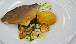 Chris’s bream with fondant potatoes on Masterchef