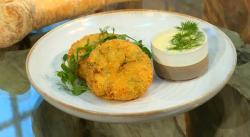 Brain Turner’s smoked eel  fish cakes with herb, mustard and horseradish mayonnaise on Sat ...