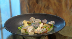 José Pizarro’s hake with clams in a green sauce on Saturday Kitchen