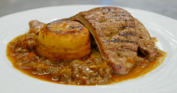 Chris’s liver and becan with onion and ale gravy on MasterChef