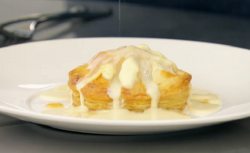 Annie’s apple and frangipane tart with vanilla custard on MasterChef