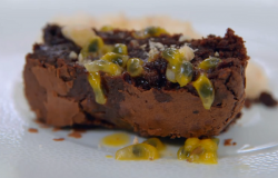 Billy’s chocolate brownie dessert on Masterchef