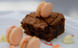 Jane’s brownie and macarons dessert on MasterChef