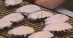 Conrod and Curtis’s Madeleines with fondant icing on Chopping Block