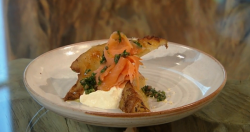 Yotam’s celeriac with smoked trout and caper salsa on Saturday Kitchen