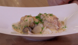 Stew and George’s chicken fricassee with basmati rice on Chopping Block