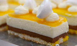 Victor, Simon and Tomas’s   dacquoise slices on Bake Off Creme de la Creme