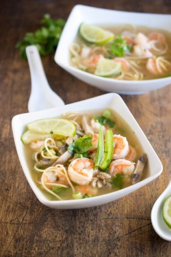 This Spicy Shrimp Pho is a twist on the traditional Vietnamese soup