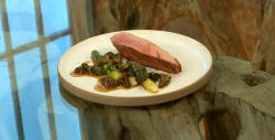 Bryn Williams’ roast duck with asparagus and morels on Saturday Kitchen