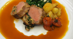 Jane’s loin of lamb with harissa spiced sausage meat on MasterChef