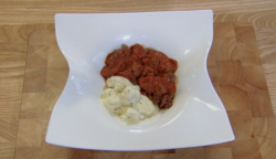 Saffire and Zedd’s devilled kidneys with potato puree on Chopping Block