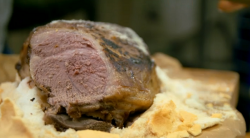 Nick and Paul’s lamb roasted in  a meringue on the Food Chain