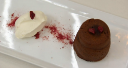 Liz’s cherry chocolate fondant dessert on MasterChef