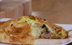 Mathew and Marcus ham with leek and mushroom pie on Chopping Block