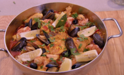 Rosemary Shrager’s paella dish on Chopping Block