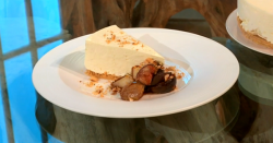 Lorraine Pascale’s vanilla cheesecake with rum punch roasted pears, figs and toasted hazel ...