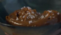 Tom Kerridge’s salt caramel dessert with flaky sea salt on Food Detectives