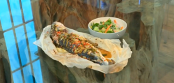 Donal Skehan’s Thai-style baked seabass with bok choi and a rice noodle salad on Saturday  ...