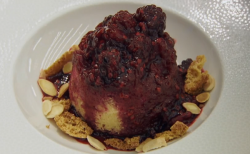 Hope’s blackberry and almond sponge pudding on MasterChef