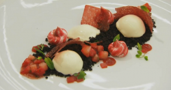 Juanita’s strawberry patch dessert on Masterchef