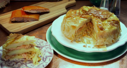 Paul’s Hollywood temptation pie with smoked salmon in filo pastry on Paul Hollywood’ ...