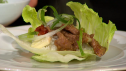 Jordan Bourke’s Korean beef lettuce wraps with Kimchi on Sunday Brunch