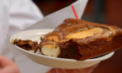 Paul Hollywood chocolate brownie cheesecake from the Weekend Baker book on The One Show