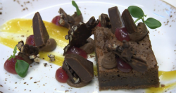 Marco’s brownies dessert with chocolate toffee on Rick Stein’s Long Weekends