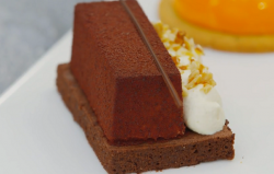 Mark’s team chocolate mousse dessert on Bake Off Creme de la Creme final