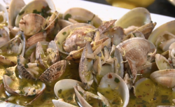 Petras’s Greek clams with lemons dish on Saturday kitchen with Rick Stein