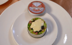 Jack’s eggs  benedict served with mini English muffins on Masterchef