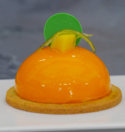 Mark team’s mango and lime dome  dessert on Bake Off Creme de la Creme