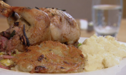 Joshua and Hadleigh’s roast partridge with bread sauce dish on Chopping Block