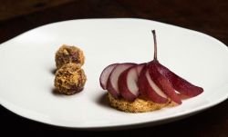 Theresa Vistintin’s poached pear crumble on MasterChef Australia