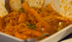 Joe’s Sicilian peperonata pasta dish on The One Show