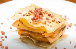 Open filo pumpkin pie dessert on MasterChef Australia with Nigella Lawson