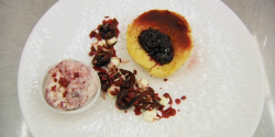 Jack’s clotted cream rice pudding with cherry jam on Masterchef